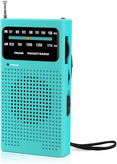 Radio op Batterijen - Noodradio - AM FM Radio - Kleine Draagbare Radio - Batterij Radio - Radio op Batterijen voor Rampen - Zakradio - Met Koptelefoonaansluiting - 128*70*27mm - Groen