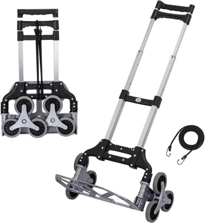 Opvouwbare Steekwagen met 6 Wielen voor Boodschappen en Trappen Klimmen - Max 70kg
