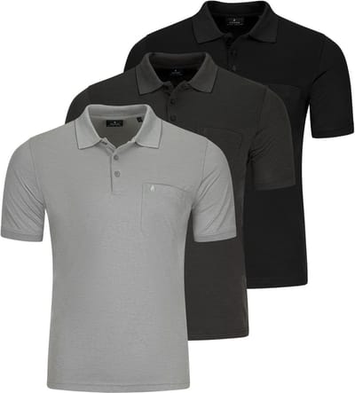 RAGMAN Heren poloshirt 3 pack Basic