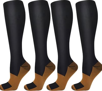 S4D® - Compressiekousen - Steunkousen - Compressie Sokken Voor Sporten, Werken of Reizen - Optimaal Comfort en Prestatie - Maat 40 tot 44 (L/XL) - 2 Paar !