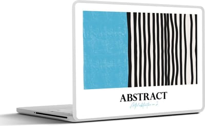 Laptop sticker - 17.3 inch - Blauw - Zwart - Wit - Design - 40x30cm - Laptopstickers - Laptop skin - Cover