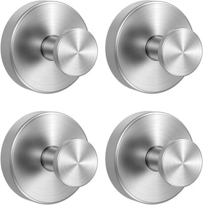 SnelShoppen - 4 Stuks Zuignap Haken, Extra Sterk 5kg RVS Zuignap Adhesieve Haken Handdoekhaak Badjas Haak Wandhaak voor Badkamer Keuken Raam Wand Glas