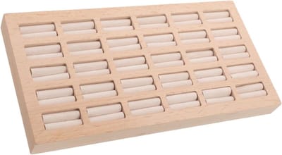 Sieraden Display Tray - Ringhouder Organizer - Overzichtelijke Opslag - Krasvrije Bescherming - 30 Sleuven - Lichtgeel