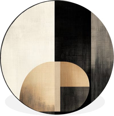 WallCircle - Wandcirkel - Muurcirkel - Vormen - Modern - Zwart - Aluminium - Dibond - 30x30 cm - Binnen en Buiten