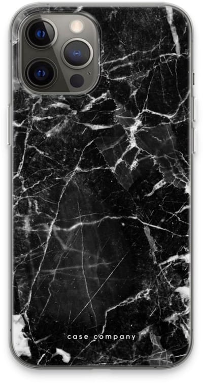 Case Company® - Hoesje geschikt voor iPhone 13 Pro Max hoesje - Zwart Marmer - Soft Cover Telefoonhoesje - Bescherming aan alle Kanten en Schermrand