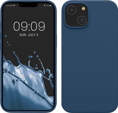 kwmobile telefoonhoesje geschikt voor Apple iPhone 14 - Hoesje met siliconen coating - Smartphone case in donkerblauw