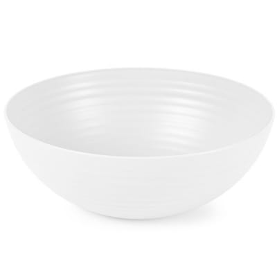 Plasticforte Serveerschaal - saladeschaal - D25 x H10.5 cm - kunststof - ivoor wit - 3500 ml - groente en voedsel schalen
