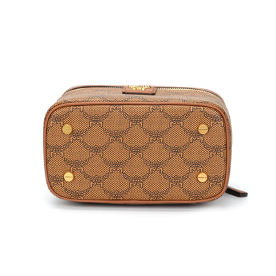 MCM Himmel Metalen Logo Ritssluiting Gecoat Canvas en Lederen Afwerking Crossbody Tote Tas Dames handtassen Bruin MWRESAC02CO001 Basic Set (Bag+Dust Bag) brown