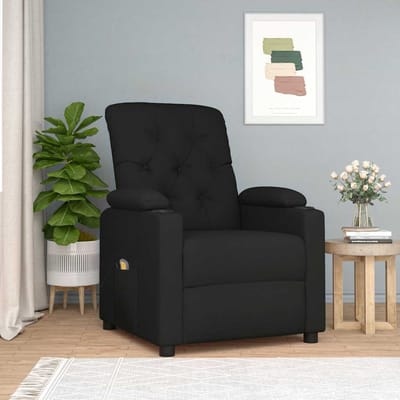 vidaXL - Massagestoel - stof - zwart