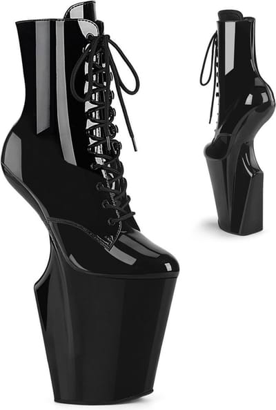 Pleaser - WORSHIP-1020 Plateau Laarzen, Paaldans schoenen - US 7 - 37 Shoes - Zwart
