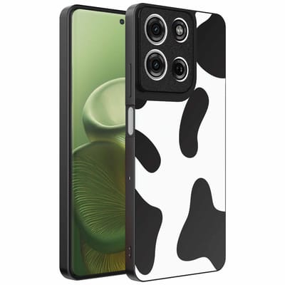 Geschikt voor Motorola Edge 60 Telefoonhoesje met Koeienvlekken Opdruk - TPU Backcover Case With Cow Patches Design - Smartphonica geschikt voor Motorola Edge 60