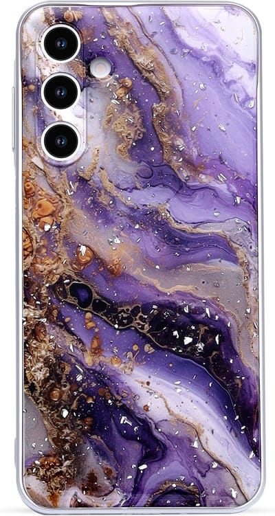 Casemania Hoesje Geschikt voor Samsung Galaxy A36 - Paars - Marmer Back Cover