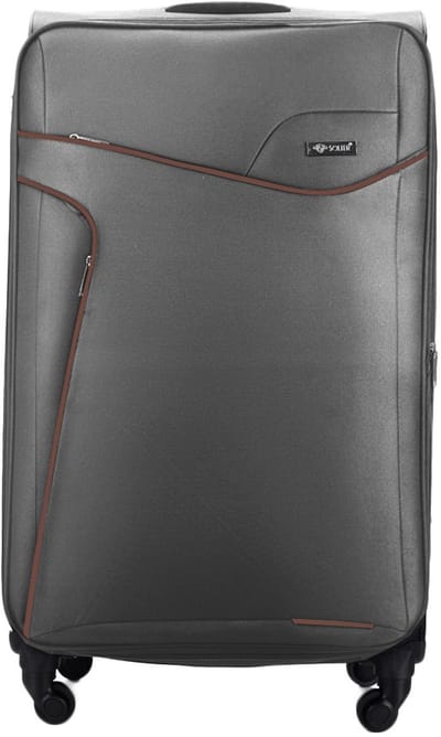 Solier STL1651 - Reiskoffer middelgroot M - Softcase - Uitbreidbaar - 4 zwenkwielen - Grijs/Bruin