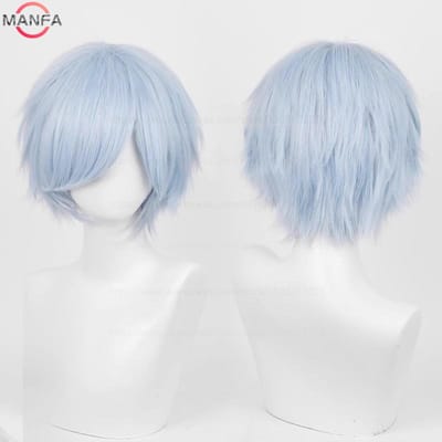 Anime 30cm Kort Recht Cosplay Pruik Zwart Wit Groen Bruin Paars Blauw Grijs Rood Goud Man Vrouwen Hittebestendig Synthetisch Haar