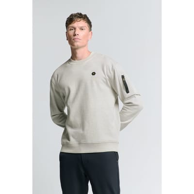 No Excess Sweater Crewneck Melange Chalk Size: M | Sweaters Outlet | Heren | Beige