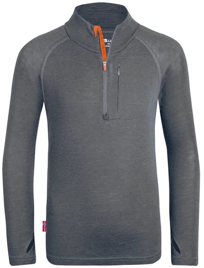 Trollkids Lofoten Sweatshirt Met Halve Rits Grijs 128 cm Jongens,Meisjes
