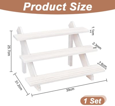 Unyqoos ® Stijlvolle 3-laagse Houten Sieraden Displaystandaard voor Oorbellen, Ringen en Kunstambachten