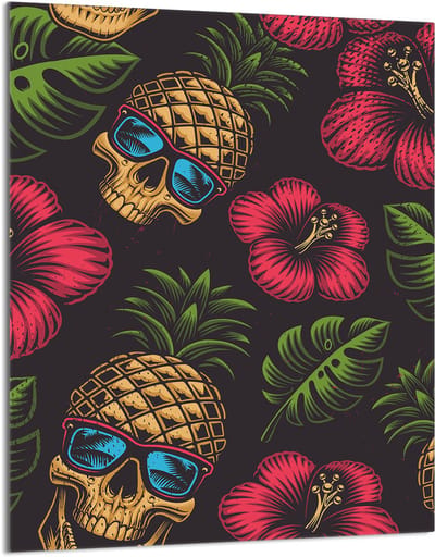 TMK ArtDeko - Snijplank Serie - Glazen Snijplank - 40x52 cm - Ananas Motief