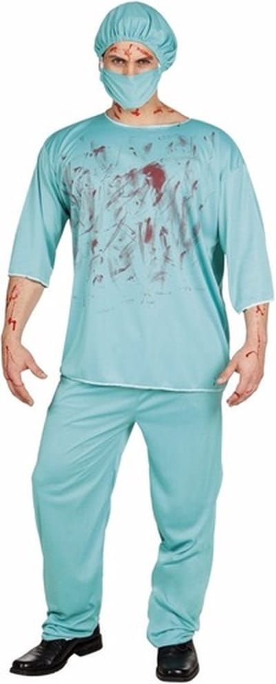 Boland Halloween chirurg - 4 delig - heren - nep bloed - horror thema - verkleden 50/52