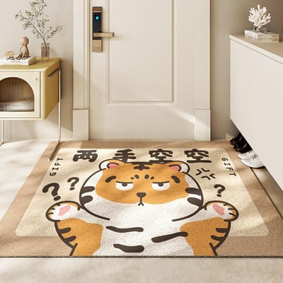 Cartoon Shiba Inu Entreekleed voor Huiselijke Entree Deur Zijden Mat PVC Antislip Mat voor Entree Zandveegmat voor Stofverwijdering 45*75cm