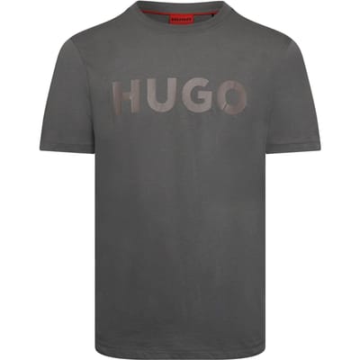 Hugo Heren-T-shirt met Dulivio-logo in contrasterende kleuren (Donkergrijs)