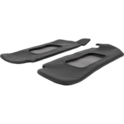 2 Pièces Pare-Soleil Protecteur Housse Cuir PU Look Élégant Résistant aux Rayures Remplacement Pare-Soleil noir