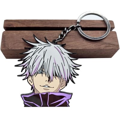 Nieuw Te Koop Jujutsu Kaisen Satoru Gojo Metalen Sleutelhanger Anime Perifere Rugzak Decoratie Hanger Mode Verjaardagscadeaus 5.5x6cm