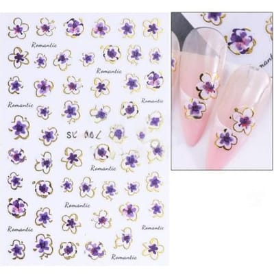 1 STKS 3D Nagelstickers Bloemen Planten Nail Art Decals Bloemenblad Lente Sliders Manicure Decor SW-H029