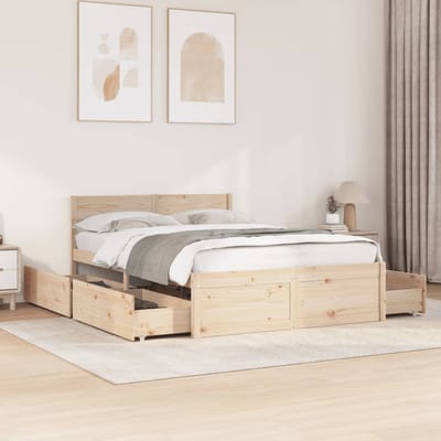 vidaXL - Bedframe - zonder - matras - massief - grenenhout - 140x190 - cm