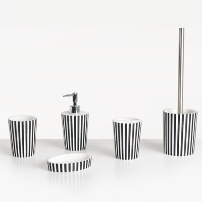 LIRCAY - Badkameraccessoireset - Zwart/Wit - Polyresin
