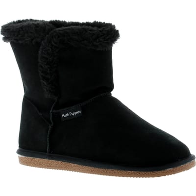 Hush puppies ashleigh dames sude leren enkellaarzen zwart
