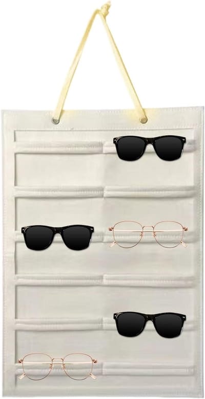 Brillenrek Vilt - Accessoire Houder - Opbergen Thuis - Verticaal Ontwerp - 50 x 35 cm - Beige