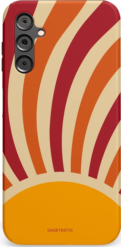 Casetastic Hoesje Geschikt voor Samsung A14 (5G/4G) - Stijlvolle Beschermende Duo-layer Case - Retro zomer