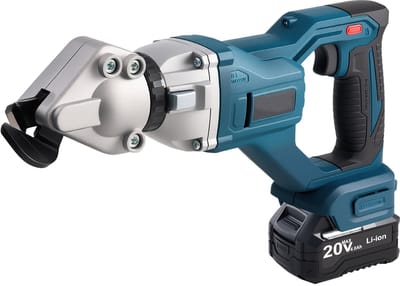 Draadloze metaalschaar met draaibare kop, dubbele messen, 220 VAC 20 VDC, geschikt voor het knippen van gegalvaniseerd staal (1,22 mm), roestvrij staal (1 mm), aluminium, kunststof, karton, 2800 SPM