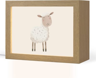 Nachtlampje 20x15 cm - Kinder lampje - Schaap - Boerderij dier - Dieren - Tafellamp kinderkamer - Slaapkamer lamp - Bedlamp kinderen - Kinderlampje stopcontact - Wandlamp babykamer - Nachtlampjes