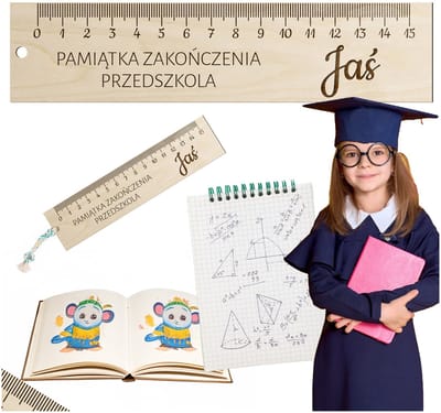 SMX Design Liniaal - Aandenken Einde Kleuterschool - Met Naam - Hout - 15 cm