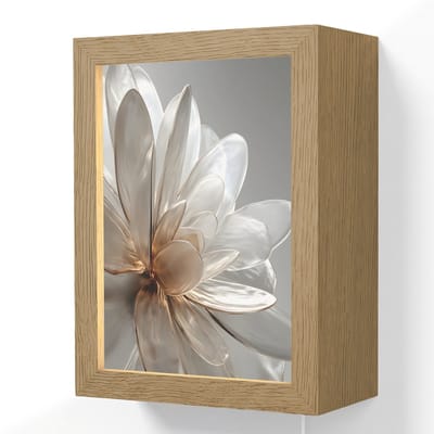 Wandlamp 15x20 cm - Oplaadbaar - Bloem - Wit - Neutraal - Wandlampen binnen woonkamer - Slaapkamer lamp met kabel - Decoratieve nachtlamp - Vloerlamp snoer