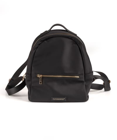 Vivisence Rugzak-tas Nylon Unisex compact functioneel dagelijks gebruik verstelbare schouderriemen organiser vakken, Zwart, één maat