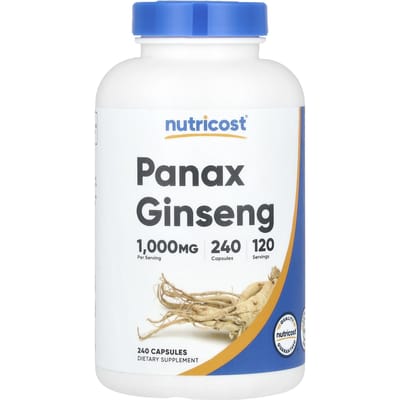 Nutricost, Panax Ginseng, 1.000 mg, 240 capsules (500 mg per capsule)