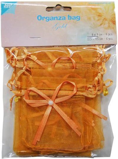 Joy! Crafts Organza zakjes - goud 6300/0044 6st. 12,5x9,5cm/ 4 st.9x7cm