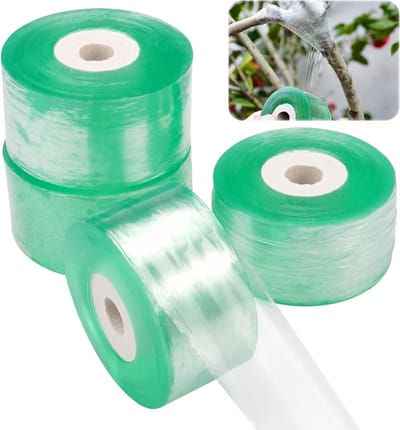 Set van 4 Rollen Graft Tape van 100 m × 3 cm, Biologisch Afbreekbaar, Zelfklevend en Ideaal voor Tuinieren