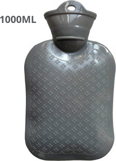 Nivard Warmwaterzak - Warmtekussen - Warmwaterkruik - Warmtekruik - Knuffel - Kruik - Bag - Met Hoes - Grijs - 1000ML