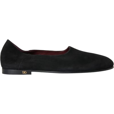Dolce & Gabbana Zwarte Suède Instappers Formele Schoenen