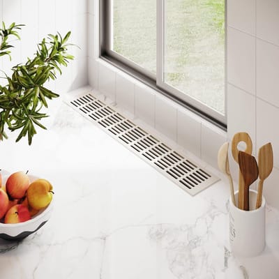 Ventilatierooster 100mm Geperforeerde Plaat - Diverse Lengtes en Kleuren Wit RAL9010