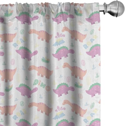 ABAKUHAUS Dino gordijnen – 2-delige set 75 x 245 cm – microvezel veelkleurig