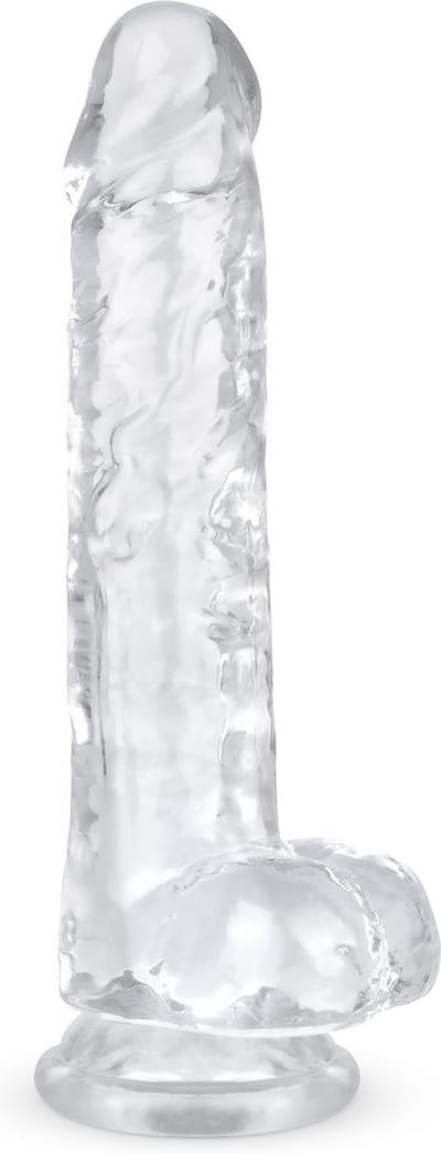 Jelly Dildo met ballen - 19 cm