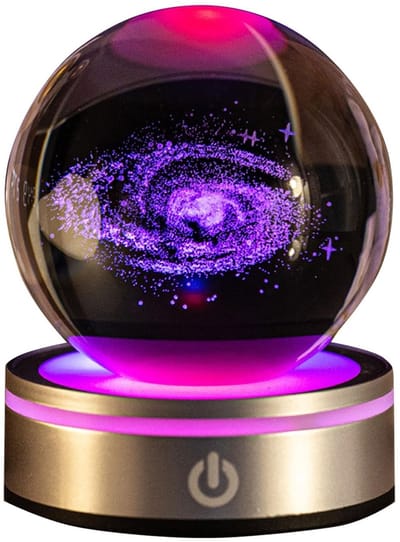 Dailygoody - 3D Planeten Kristallen Bol - Lichtgevend Ornament - Melkweg - Astronomiegeschenk voor Kinderen - Educatief Speelgoed - Miniatuurmodel