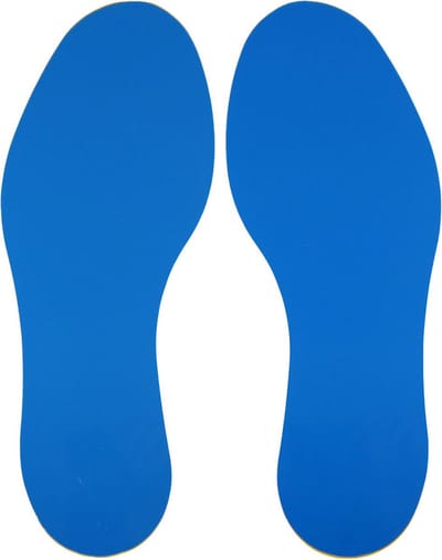 Voetstap Set Links+Rechts - Blauw 100 x 300 mm Vlak