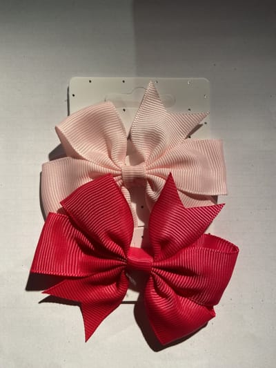 Haarspeldjes duckclip 4.0cm Effen rose-fuchsia Strik -2 stuks