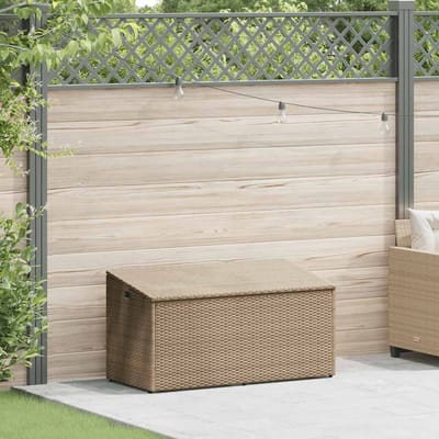vidaXL - Tuinbox - beige - 110x50x58 - cm - poly - rattan